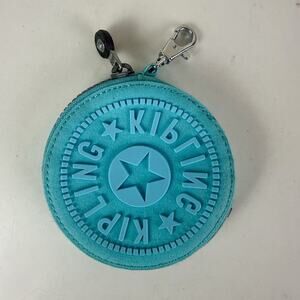 Kipling Marguerite Round Coin Purse Turquoise